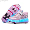 Inline rullskridskor 16 Typ av LED -lätta barn 4 hjul skridskor skor rullen utomhus sneaker avtagbar skridskoåkning pojkar flickor 2 rad uppladdningsbar nybörjare y240410