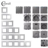 Coswall C1 Series Gris Gris Grey Glass Panel Mur Switch EU Socket français HDMI compatible USB Charger Satellite TV RJ45 Modules DIY