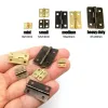 12Pcs Mini Small Heavy Duty Flat Jewelry Chest Gift Wooden Music Box Wine Case Dollhouse Cabinet Door Hinge with Screw