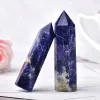 1pc Natural Crystal Point Sodalite Stone Healing Energy Stone for Reiki Obelisk Blue Quartz Wand Crafts Pyramid Home Decor Gift