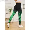 Pantalons de yoga Tie Tie Dye Pantalon Yoga Leggings Scrunch Scrunch Butt Legging Push Up Tensions de compression Booty Gym Sports Leggings Y240410