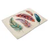 Camitever 2pcs 12 "x16" красочное перьев корейское стиль прямоугольник ткань ткань красочная салфет