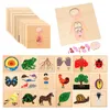 Trä naturvetenskap pussel montessori leksaker djur/växter/insekter/frukter/mänsklig orgelstruktur Utbildningsleksaker för barn