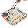 Plates Serving Platters Trays Multi Purpose French Fries Ketchup Holder Dumpling Plate With Vinegar Snack 2Grid Spices Dish For Parties