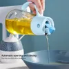 Auto Flip Olive Cooking Seasoning Bottle Dispenser Sauce Bottle Glass Storage Bottles for Oil and Vinegar Creative Kitchen Tools