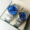 Herren automatische Austern Watch Paar 33/40mm Full Edelstahl Uhr Ladies Quarz leuchtend wasserfeste Sapphire Uhren Montre de Luxe