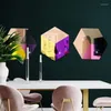 Window Stickers Colored Acrylic Sheets Glass Mirrors Hexagon Wall Sticker Dressing Table Party Decoration Craft Cutter Home Decor