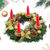 Décoratifs fleurs de Noël chandelle décorations de couronnes fausse bougette de guirlande de soie pour les anneaux artificiels pratiques