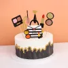 Cake Toppers Eyeshadow Cosmetic Bag Lipstick Cupcake Topper Women Makeup Cake Flags Kids Girl Birthday Bride Party Baking DIY