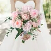 3 Pack Fleurs artificielles Bouquet de rose Fausses Fleurs Bouquet de mariage Bridal Bouquet pour le jardin Décoration de mariage