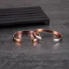 Pure Copper Bracelet Men Adjustable Open Cuff Wristband Magnetic Bangles Arthritis 8mm Health Energy Magnetic Jewelry Benefit
