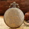 Pocket Watches Vintage Bronze Carving Dad Fashions Quartz Pocket Geef vader Beste hanger Gift Collection Artwork Y240410