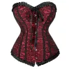 Corset Top Bustier Overbust Lingerie Women Sexig spets Floral Plus Size Brocade midja Slim Body Shaper Vintage Halloween Costume