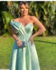 Party Dresses Sondr Mint Green Simple Formal Evening Bow Shoulder Satin Sleeveless A Line Prom for Women 2024