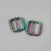 1 Set 25mm Rainbow Metal D Ring Buckle Hardware Adjuster Belt Snap Hook For Paracord Dog Collar Leads Lock Craft Clasp Accessory