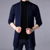 Мужские свитера 5 цветов свитер слои с твердой длинной кардиганской вязаной курткой мужская одежда 2024 Slim Fit Casual Thin