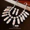 Diamond Eingelegtes ovales Quasten -Ohrring -Set, leichte, modische und einfache Temperamentkettenkettenketten, neue personalisierte Halskette für Frauen
