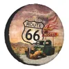 Obtenez vos coups de pied sur Route 66 Couverture de pneus de secours pour Mitsubishi Pajero USA Highways Road Sign Protecteurs de roues de voiture 14 "15" 16 "17 pouces