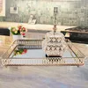 Vintage Style Decorative Mirror Vanity Tray Perfume Plate Serving Tray Wedding Home Living Room Bedroom Decorations