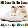 with Box 8 8S Mens Basketball Shoes Mi Casa Es Su Casa Winterized Gunsmoke Playoffs Aqua Three Peat Chrome White Men Designer Trainers Sports Tennis 227