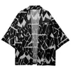 Галстук краситель печатается летним японским кимоно -уличной одеждой кардиган, хала