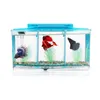 Acryl Three Splits Aquarium Betta Fish Bowl LED LED LIGHT Aquarium Hatchery Hodowlane pudełko Gupy Tank Turt Turtle House