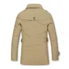 Męskie okopy płaszcze Business Casual Windbreaker Męska odzież wierzchnia kurtka średniej długości Spring Jesienna moda wygodna wiatrówki na zewnątrz mężczyźni
