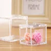 Transparent Cube Wedding Favor Candy Box Plastic Transparent Clear Gift Boxes Christmas Baby Shower 87HA