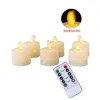 Pack de 4 ou 6 bougies à LED à distance, minuterie Dancing Moving Wick Battery Faire des feux à thé votive pour le mur de mariage