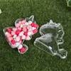 12pcs結婚式の子供のためのクリエイティブ透明なプラスチックキャンディボックスバースデーパーティーリターンギフトスイーツコンテナ