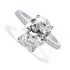 Полосовые кольца 1/2/3 Moissanite Womens Обручальное кольцо овальное обрезка Diamond Spected Cring Сертифицировано 925 Серебряное обручальное кольцо J240410