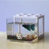 7 Color Mini Aquarium Betta Fishbowl Creative Combinable Ecological Small Fish Tank Crawler Box DIY Aquarium Micro Landscape