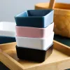 Keramik kleine quadratische Schüssel Mini Schüssel mehrfarbige Dessert Sauce Essigschale Porzellan-Dinnersets Tischgeschirrtablett Küche Zeug