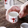 Japanese Sake Set 7 Pieces Sake Set Hand Painted Design Porcelain Pottery Traditional Ceramic Cups Crafts Wine Glasses Gift Box