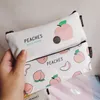 Peach Cute Pencil Case Canvas Stationery Bag School Potlood Cases For Children Pen Bag Student Pen Case Geschenken Kawaii Storage Bag