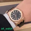 Grestest AP Wrist Watch Royal Oak Series 15510OR.O.D002CR.02 ROSE GOLD BLACK FACE MENS MONDE BUSINESS WORK