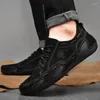 Chaussures décontractées en cuir authentique haricot pour hommes Fashion Fashion Plats marchant Sports Loafer respirant extérieur conduite pour hommes