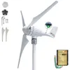600W 12V 24V windturbinegenerator 3 5 6 Blades Residentiële AC Hawt Wind Mill met gratis MPPT -controller laadindicator LED