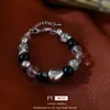 Cold and Indifferent Cat's Eye Stone Butterfly Crystal Love with A Niche Design Feel, the Same Style Bracelet