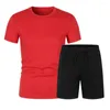 Męskie dresy męskie Zestaw Activewear Set Summer Casual Casual T-shirt O-Neck z krótkim rękawem z elastycznymi sznurkami