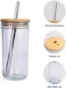 Canecas bebendo sucos reutilizáveis Boba Travel Bottle Bottle Bouth Mouth Vacuum Sealer Can Glass Sublimation Mason Jars com tampas e canudos 240410