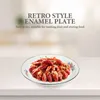 Dinnerware Sets 2 Pcs Enamel Tea Tray Retro Plate Multi-function Storage Dishes Decor Household Fruits