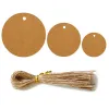 Blank rond hangs tags vintage kraft paper tag cartes bricolmark message cartes de vœux étiquettes de produits 100 pcs 3-5cm