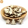 50st Natural Wood Diy Christmas Tree Hanging Ornament Pendant Gifts Tree Snow Flakes Star Shape Xmas Ornaments Dekorationer