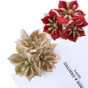 9st Gold Glitter Silk Artificial Flowers Wedding Wreath Home Decor Supplies Diy Present Box Decor Juldekorativ Fake Flower