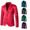 Men's Suits 2024 Fashion European And American V-neck Velvet Two Button Coat Suit Wedding Dress