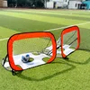 2 In 1 Portable Foldable Mini Folding Soccer Goal Children's Football Target Net Training Indoor Outdoor Movable Training Toy