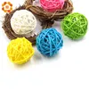10pcs 3/4/5 cm Forma rotonda mutil Colors Rattan Ball Sepak Takraw per feste di compleanno di Natale Decorazione per feste di matrimonio