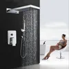 Torayvino System prysznicowy łazienka złoty chrom/złoty prostokąt wodospad/deszcz prysznic z głową prysznic gorące zimne mikser
