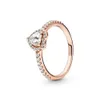 Band Rings Exquisite 100% 925 sterling silver pink heart-shaped crystal diamond ring is a DIY charm gift suitable for female friends J240410